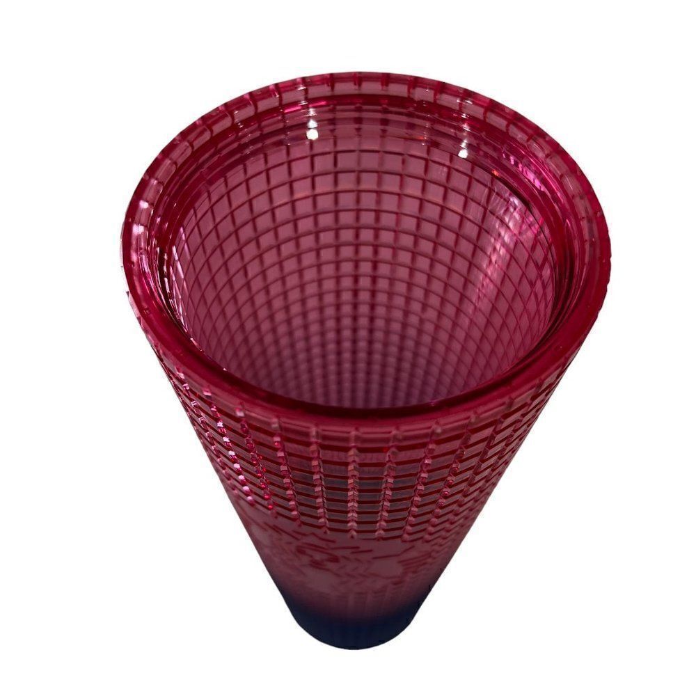 2022 Starbucks Watermelon Pink Purple Grid Tumbler Venti Cup - Picture 3 of 3